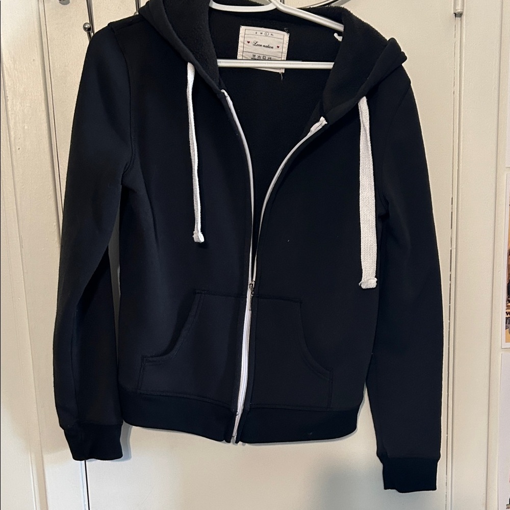 Love Nation Charcoal Hoodie with White Accents